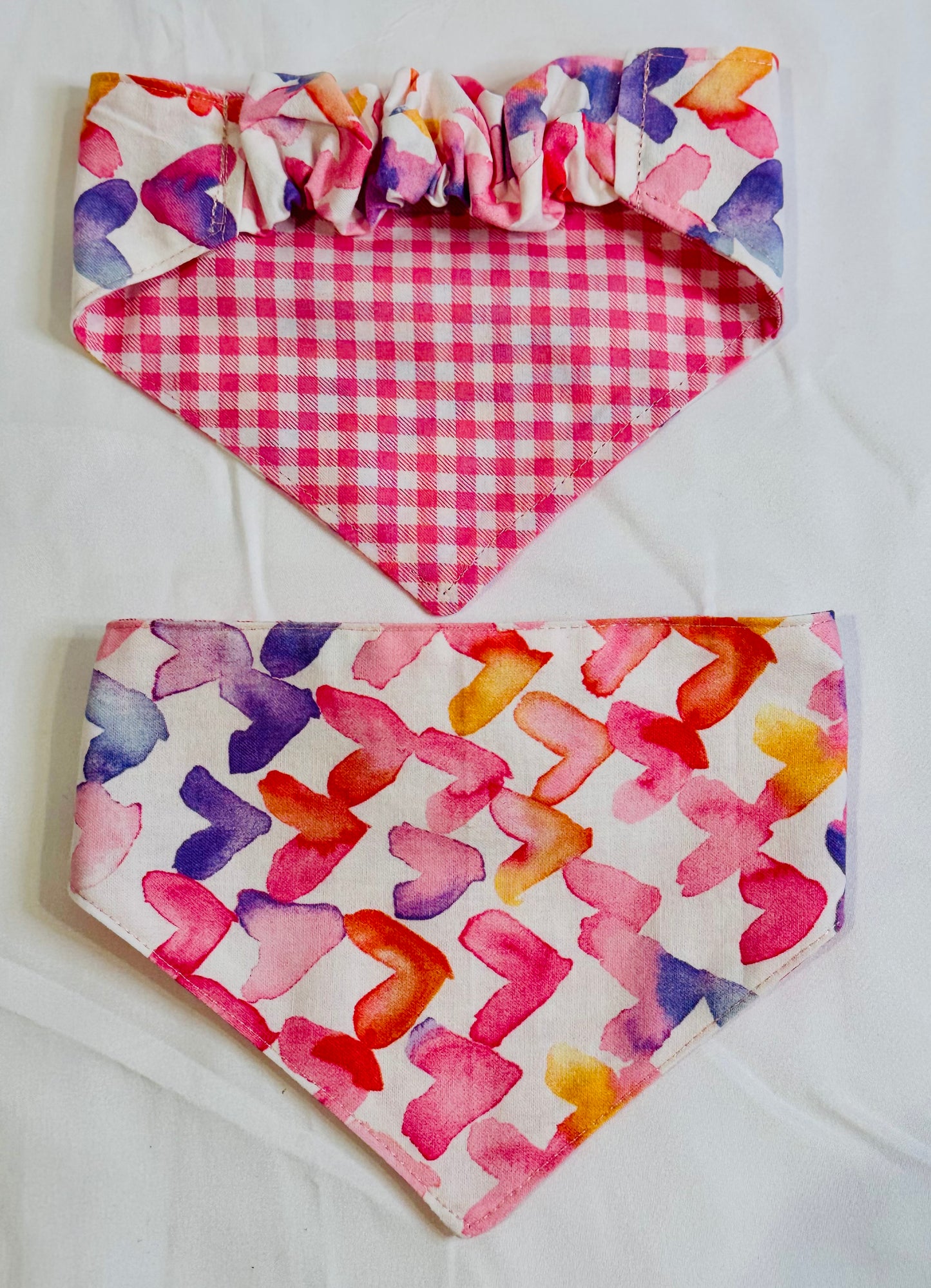 Dog Pink Heart Bandanas