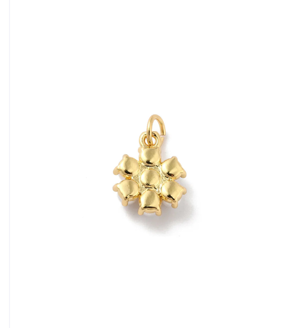 Gold Pearl Flower Charm