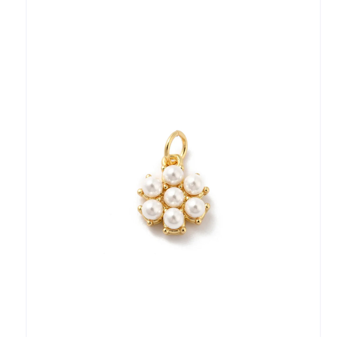 Gold Pearl Flower Charm