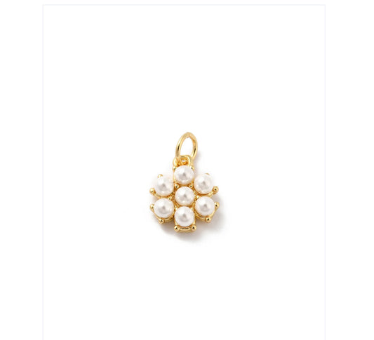 Gold Pearl Flower Charm