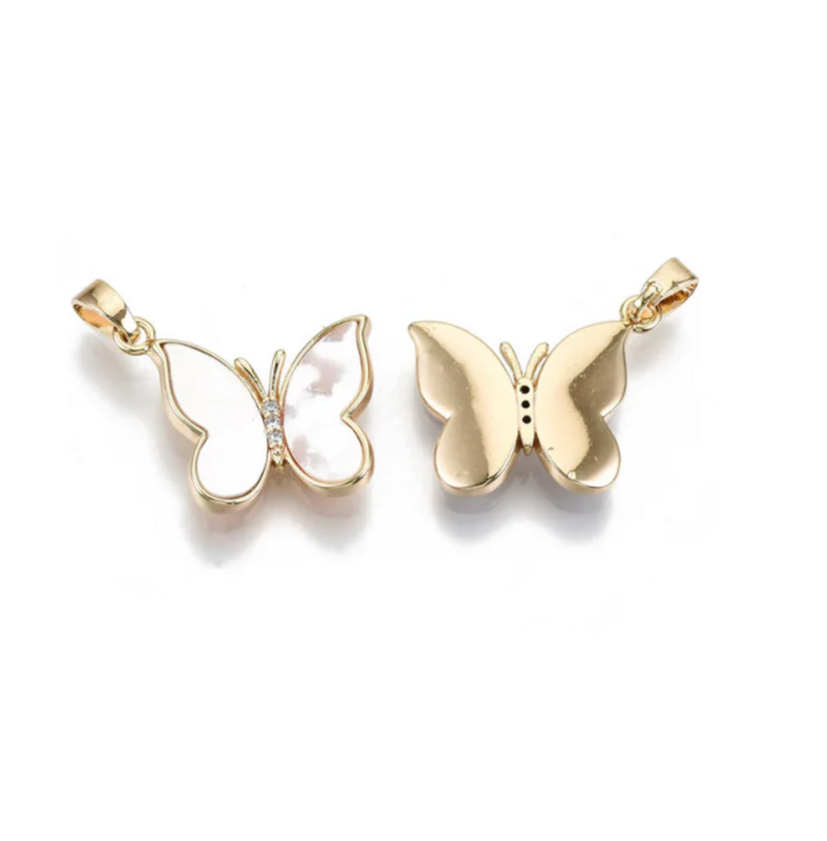 Gold pearlized Butterfly Charm