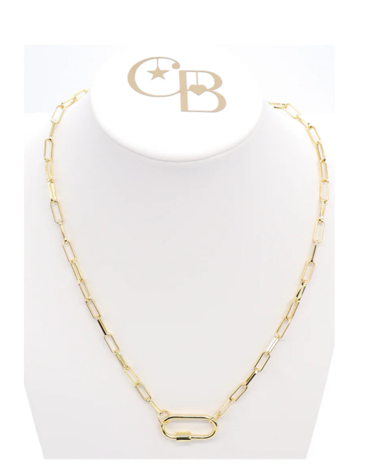 Gold Ella Necklace with Piper Carabiner