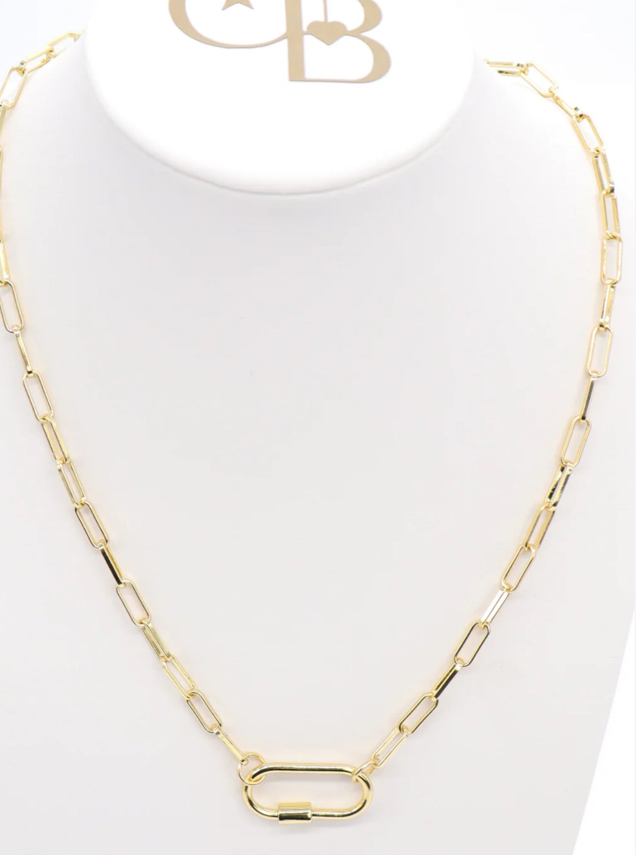 Gold Ella Necklace with Piper Carabiner