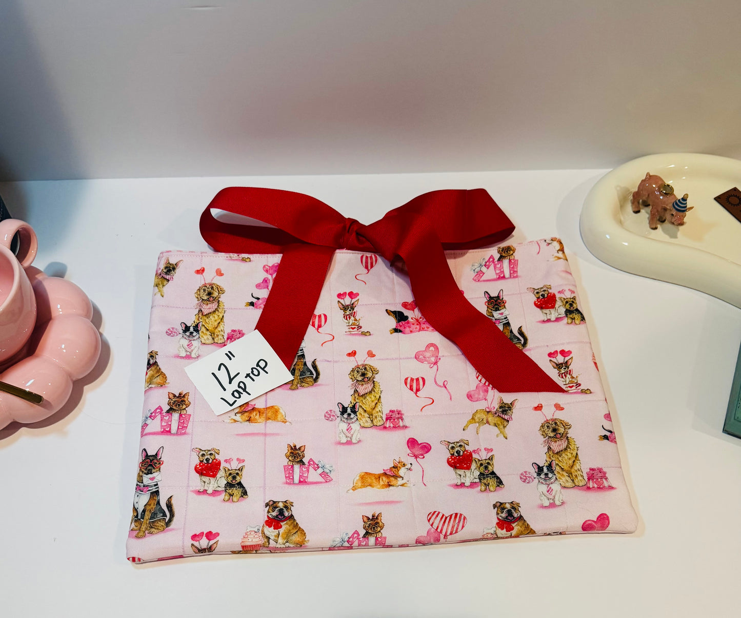 Laptop Sleeve Dogs and Bows